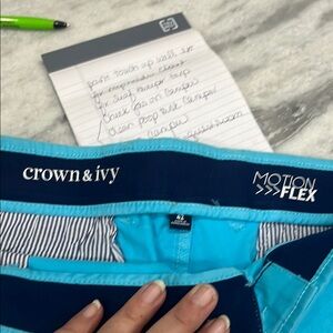 Crown & Ivy Motion Flex Blue Shorts